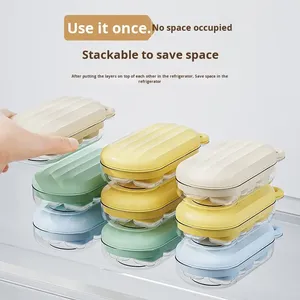Bac à glaçons en silicone sans BPA avec couvercle en forme d'ours, empilable, moule à glaçons carré, facile à démouler, réutilisable, pour whisky et cocktails - Product Image 3