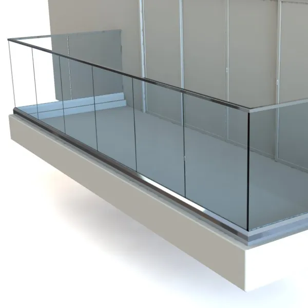 Australische Normen Aluminium U Kanaal Glazen Balustrade Voor Zwembad/Deck/Balkon