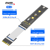 M. 2 Nvme SSD tarjeta adaptadora clave M a clave A + E interfaz PCB Cable de extensión para escritorio Nvme tarjeta adaptadora