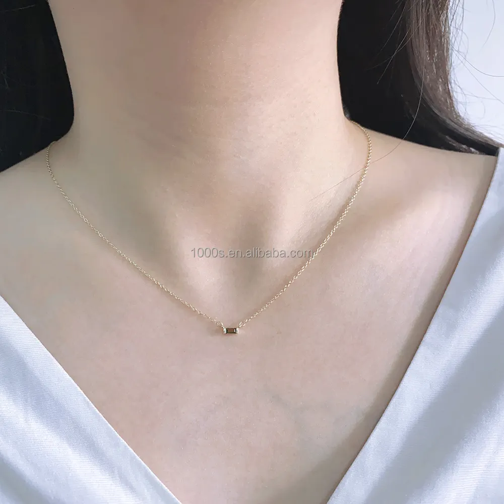 Trang sức thời trang Peridot màu 925 Sterling Bạc August hoàng đạo cubic zircon Vòng cổ DIY Birthstone đồ trang sức thời trang