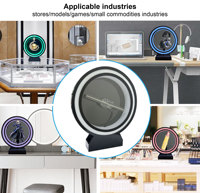 Ventilateur holographique 3D avec couvercle en acrylique, projecteur holographique, contrôle par application mobile, affichage holographique 3D avec couvercle rond