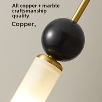 Lustre de plafond LED en fer et verre de luxe, lustre haut de gamme en cuivre/noir pour salon et chambre à coucher