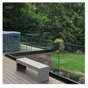 TAKA – Balustrade intérieure en verre trempé de qualité supérieure, rampe en aluminium <span class=keywords><strong>pour</strong></span> balcon/<span class=keywords><strong>terrasse</strong></span>/lieu extérieur - Product Image 6
