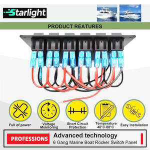 Pemutus arus LED, 12V DC <span class=keywords><strong>6</strong></span> <span class=keywords><strong>Gang</strong></span> LED Panel saklar Rocker tahan air untuk RV perahu mobil laut - Product Image 3