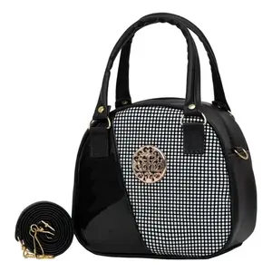 Bolso Bandolera Fana de Lana, Talla Única, Cierre de Cremallera, Diseño Geométrico Moderno, Correa de Hombro Cuadrada Blanca, Uso Diario para Adultos - Product Image 1