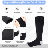 Chaussettes chauffantes pour hommes et femmes, rechargeables, lavables, électriques, 8 heures, 4 niveaux de chauffage, pour la chasse, le camping, la randonnée, le ski, le cyclisme