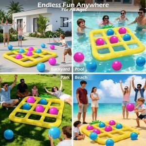 Inflatable Nine Square Water Game Mat 53x66.8 In PVC Pool Toy For Outdoor Family Fun - Product Image 4
