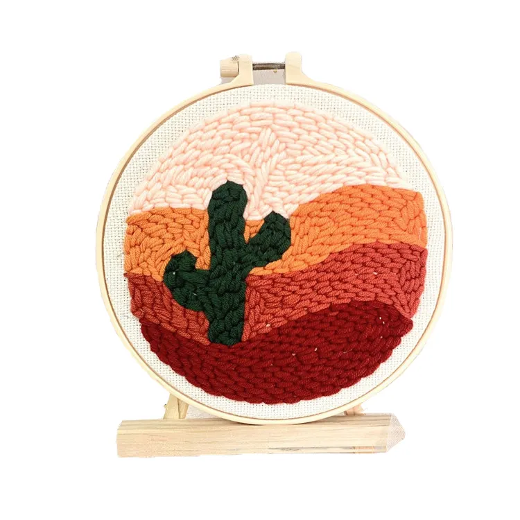 Beste Geschenk landschaft DIY 3D-Handarbeiten mit Hoop Punch Needle Stick-Kits für Anfänger