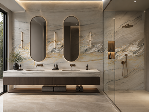 Dalles de quartzite de qualité supérieure, panneaux muraux en pierre de luxe, surface en pierre haut de gamme pour salle de bain, design moderne - Product Image 4