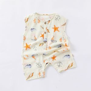 Ins abbigliamento Casual <span class=keywords><strong>neonato</strong></span> uomo e donna tutine estive in puro cotone senza maniche e gilet - Product Image 1