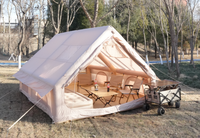 Tente de safari en gros, imperméable, 12 places ㎡   Tentes de camping gonflables en coton Oxford AB Door House, tente de camping gonflable de type cabine