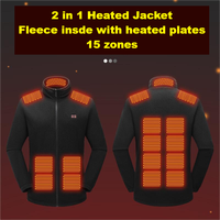 Benutzer definierte 15 Zonen USB Electric Fleece Winter jacke Mans Selbst heiz jacke mit Akku