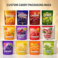 Sachets personnalisés pour bonbons de Noël, sachets refermables avec fermeture éclair, sachets de Noël mats laminés, marque privée OEM