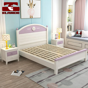 Cama personalizada de madera sólida para niños, simple, Princesa, 1,5 m, 1,35 m, 1,2 m, dormitorio para adolescentes - Product Image 5