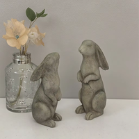Lianda Antique Style mignon ciment lapin Statue jardin Animal Figurine pour cour décoration bibelots