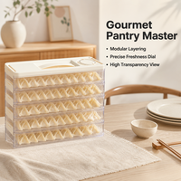 Boîte de rangement étroite impériale pour raviolis dans la porte latérale du réfrigérateur/congélateur, seau de conservation en plastique de qualité alimentaire