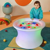 Jouets éducatifs Table de peinture au sable interactive rechargeable avec lumières LED sensibles au toucher pour les enfants de 2 à 4 ans Activité sensorielle