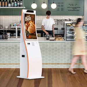 Kiosco con Pantalla Táctil Curva de 23.6''/32'' Personalizable en Color, Impresora Térmica, Lector NFC, Equipo de Autoservicio para Restaurantes y Bancos - Product Image 1