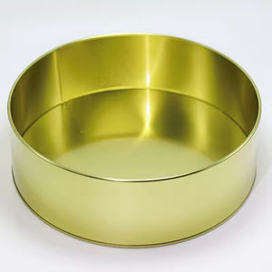 Caja de hojalata para pasteles y galletas de 19.8*6.4 cm, contenedor de 8 pulgadas, latas de hojalata para alimentos, redondas, metálicas, doradas, con tapa de corona, acabado mate, 45 unidades. - Product Image 4