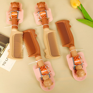 Wheat Scented Comb Plastic <b>Round</b> <b>Brush</b> Cartoon Design For Hair Care Beauty Use - Product Image 4