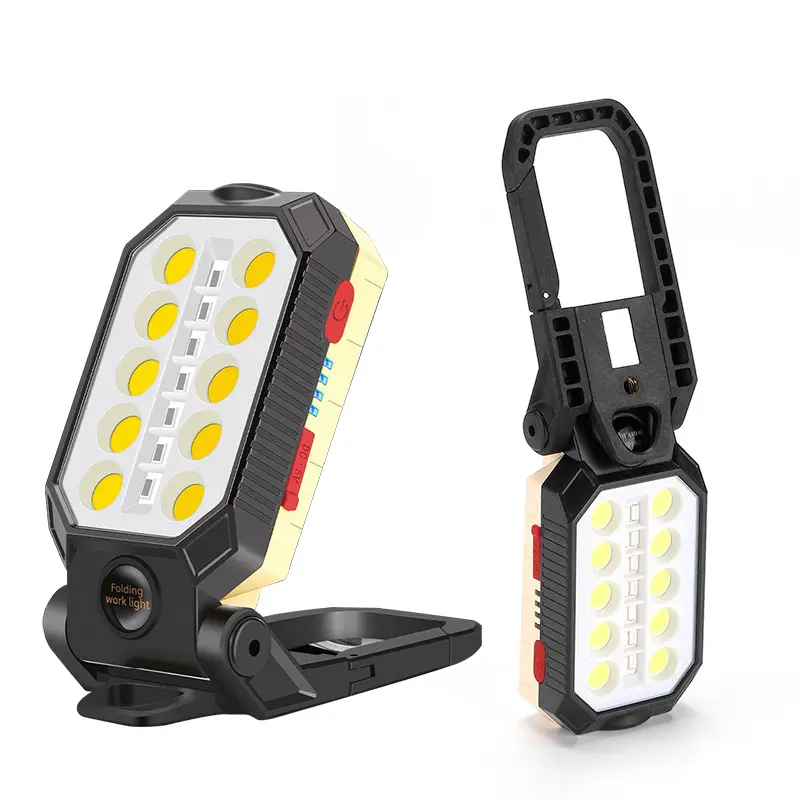 High Brightness Car Repair Folding Working Light Portable 3 in 1 LED COB Working Lamp With Magnet Hook Usb C Rechargeable