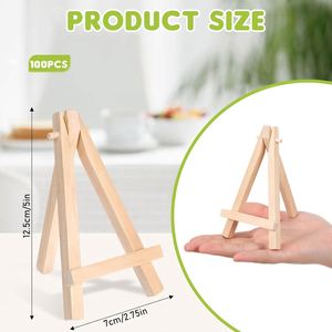 Wooden Handicraft Creative Small <b>Easel</b> Mini Triangular Bracket Pine Wood Decoration <b>Display</b> Diy Props - Product Image 2