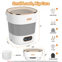 Mini Lave-linge Pliable Portable de 16 Litres avec Essoreuse, Grande Capacité, Machine à Laver Compacte