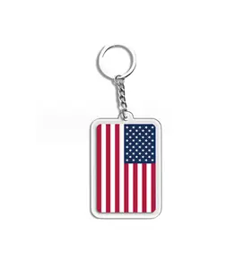 Hoa Kỳ Anh Canada Đức Pháp Úc Các Nước Xung Quanh Thế Giới Quốc Gia Cờ In Acrylic Keychain Keyring Quà Tặng