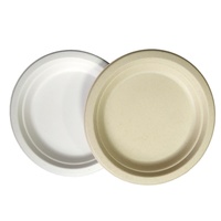 Emballage de couverts de vaisselle jetable biodégradable compostable sans PFAS assiettes de 6 pouces bagasse de voyage en bambou de canne à sucre