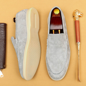 Chaussures en cuir de mouton pour hommes, en cuir véritable, tige souple, semelle souple, durables, à enfiler, mocassins décontractés pour affaires, chaussures de créateur de luxe - Product Image 3