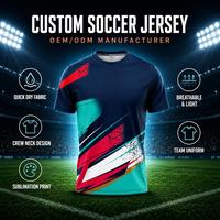 Kaos Olahraga Sublimasi Cepat Kering Custom, Kaos Latihan Tim Bernapas dengan Kerah Bulat dan Garis Sikat