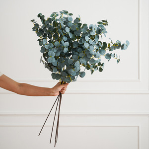 Artificial <b>Eucalyptus</b> Leaves Single Stem Plastic Green Plant For Home Wedding Decoration Eco Friendly - Product Image 2