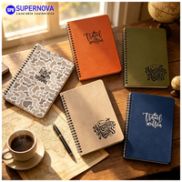 Carnet à spirales personnalisé avec gravure laser, couverture en cuir PU vierge, carnet à spirales, agenda pour étudiants, école, bureau, cadeau