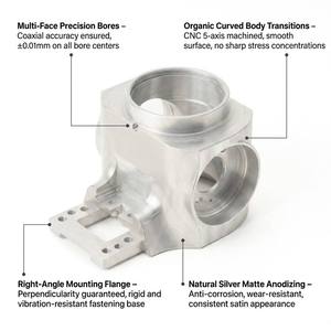 Usinage sur mesure OEM pour structures complexes, composants en alliage d'aluminium usinés CNC, précision optique et hydraulique de 0,01 mm - Product Image 3