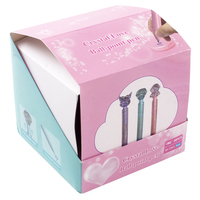 O & Q Stylo à bille de Noël assorti avec capuchon hexagonal long 0.7mm Bleu Noir Acrylique Plastique Stylo enfant Fournisseur OEM/ODM
