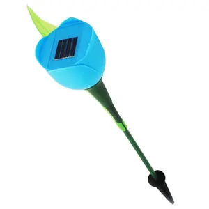 太阳能户外防水郁金香花玻璃地块庭院草坪草皮花园照明节日装饰装饰灯 - Product Image 1