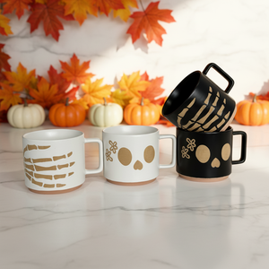 Hot Selling <b>Halloween</b> Pattern Modern Luxury Gold Plated Ceramic Porcelain <b>Mug</b> Dishwasher & Microwave Safe for Party Use - Product Image 2