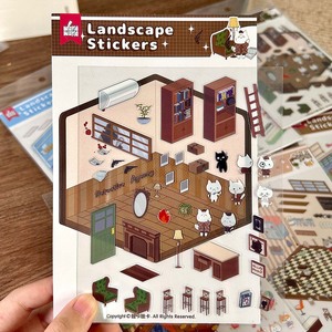 สติกเกอร์ภาพวิวการ์ตูน 3 แผ่น แบบปกพลิก สำหรับตกแต่งสมุดภาพ DIY ตกแต่งวันหยุด ต่อแพ็ค - Product Image 1