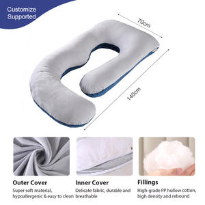 หมอนรองครรภ์รูปตัว J แบบเต็มตัว ผลิตตามสั่ง (OEM) สำหรับหญิงตั้งครรภ์ ดีไซน์สวยงาม รองรับหน้าท้อง ช่วยให้นอนหลับสบาย - Product Image 2