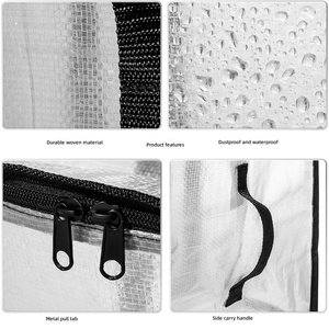 Sacchi per Trasloco e Conservazione VENO in Polipropilene Trasparente, Resistenti, con Coperchi e Maniglie, Design Pieghevole per Decorazioni Festive, Dormitori Universitari, Vestiti - Product Image 4
