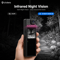Kamera Aksi Mini Portabel 4K Perekam Video HD Kamera Tubuh yang Dapat Dipakai dengan Rotasi 180 Derajat Kamera Keamanan CCTV Lampu Malam WiFi
