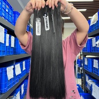 Extensiones de Cabello Humano Virgen Vietnamita Liso Natural, Grado 12A, Súper Doble Trama, Cutícula Alineada, Paquetes de Cabello Crudo