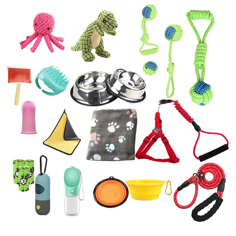 Puppy Sets Hond Speelgoed Bed Dekens Puppy Training Levert Voeden Groomin Essentiële Puppy Starter Kit Voor Grote Medium Kleine Hond