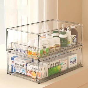 Grote Capaciteit Eenvoudige Stijl Medicijnkast Stapelbare Stofdichte Desktop Lade Organizer Pil Case Opbergkast Organisatie - Product Image 5
