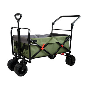 Outdoor Four-Wheel Folding Cart Portable Stainless Steel Shopping <strong>Trailer</strong> Children Pull Rod Camping <strong>Trailer</strong> Tools <strong>Storage</strong> Use - Product Image 2
