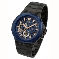 Montre automatique mécanique de style professionnel, étanche, avec cadran confortable, bracelet en cuir, aiguilles lumineuses, pour les trajets quotidiens, montre décontractée