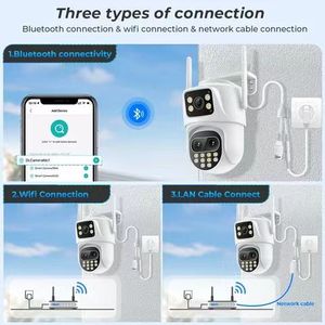 Không dây không thấm nước HD wifi an ninh IP PTZ Máy ảnh ống kính kép Speed Dome 4x zoom ai con người phát hiện ngoài trời Máy ảnh giám sát - Product Image 3