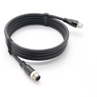 M12 12 Pin Macho a RJ45 Cable de alta flexibilidad para actuadores de cámara Cognex Sensores Industrial Ethernet Fieldbus
