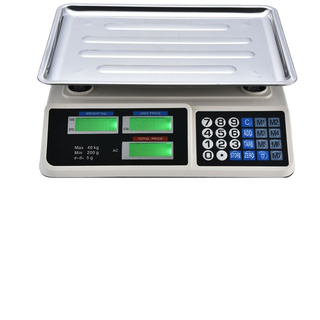 Electronic Acs Price Calculation Scale with Built-in Rechargeable Battery 40kg Pricing Scale Digital Scale