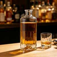 Bouteilles de vin, de liqueur ou de brandy en verre de luxe vides personnalisées de 750 ml avec couvercle en verre